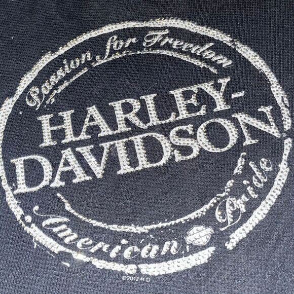 Black Harley-Davidson long-sleeve t-shirt with a "Passion for Freedom, Harley-Da - Picture 2 of 4